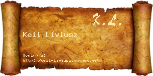 Keil Líviusz névjegykártya